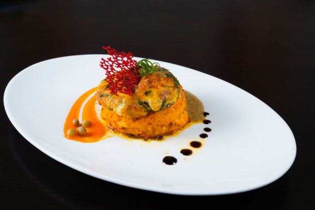 Flans de poisson individuels et purée de carottes au bain-marie